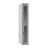 Phoenix PLC Series PLC1233GGE 1-spaltiger 2-türiger Klar-Personalschrank in Grau mit Elektronikschloss
