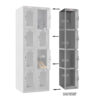 Phoenix PLC Series PLC1433GGE/ADD 1-spaltiger 4-türiger Klar-Personalschrank in Grau mit Elektronikschloss