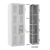 Phoenix PLC Series PLC1433GGK/ADD 1-spaltiger 4-türiger Klar-Personalschrank in Grau mit Schlüsselschloss